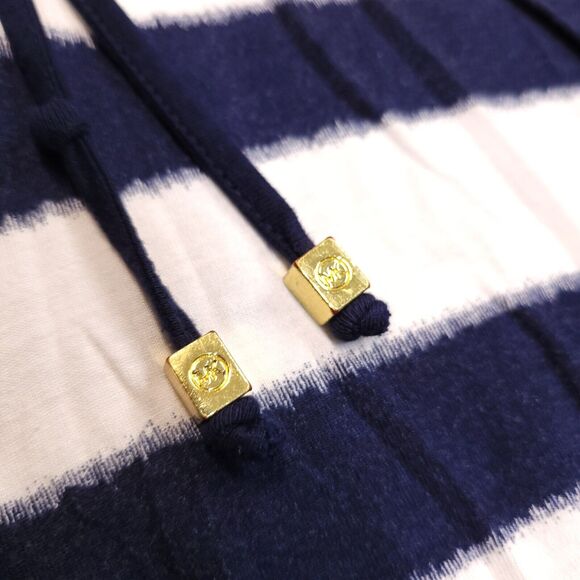 Michael Kors Sleeveless Pullover Blouse Women Size Small S Blue White Striped - Picture 5 of 10